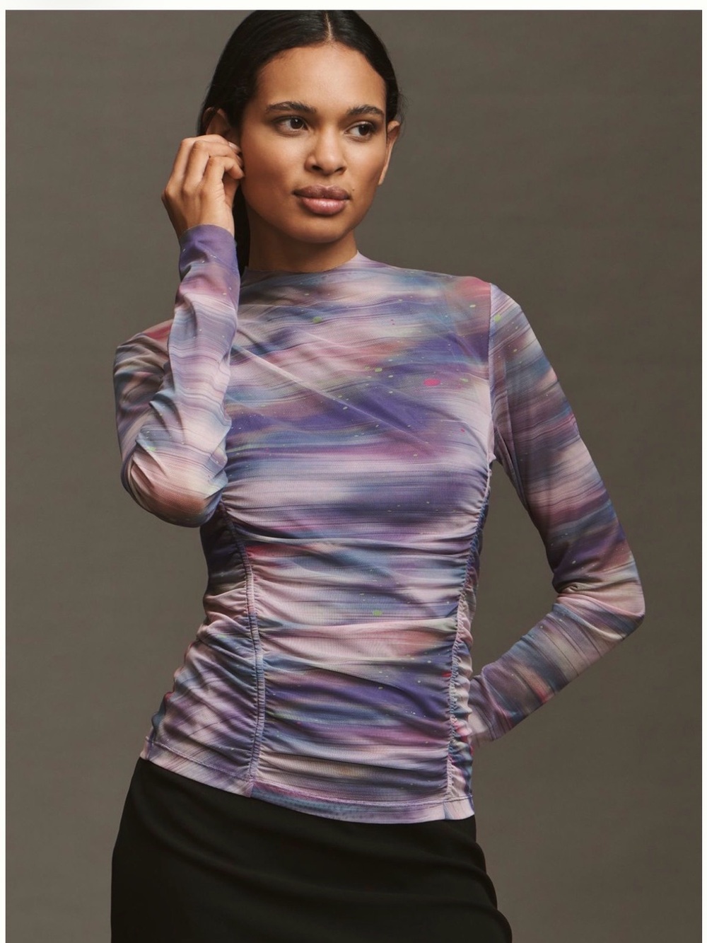 Anthropologie Double Layer Mesh Top